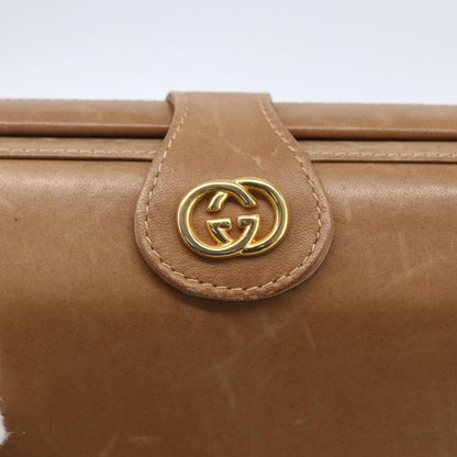 Gucci GUCCI Shoulder Bag Leather Beige Gold Authentic SW1879