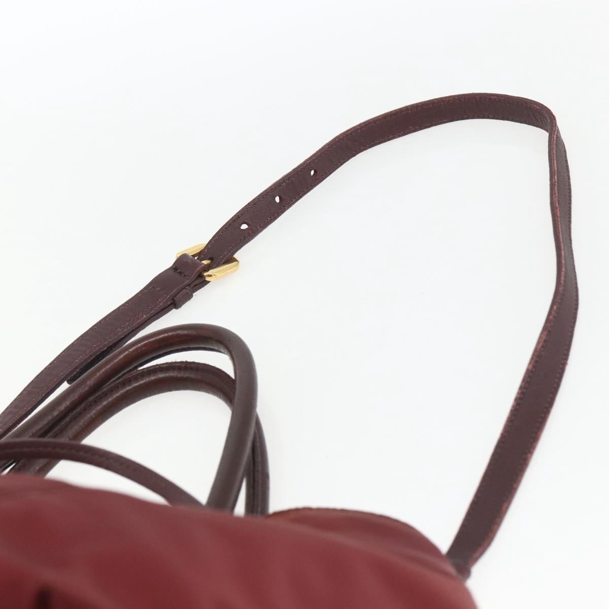 Prada PRADA Hand Bag Nylon 2way Bordeaux Gold Authentic 163074