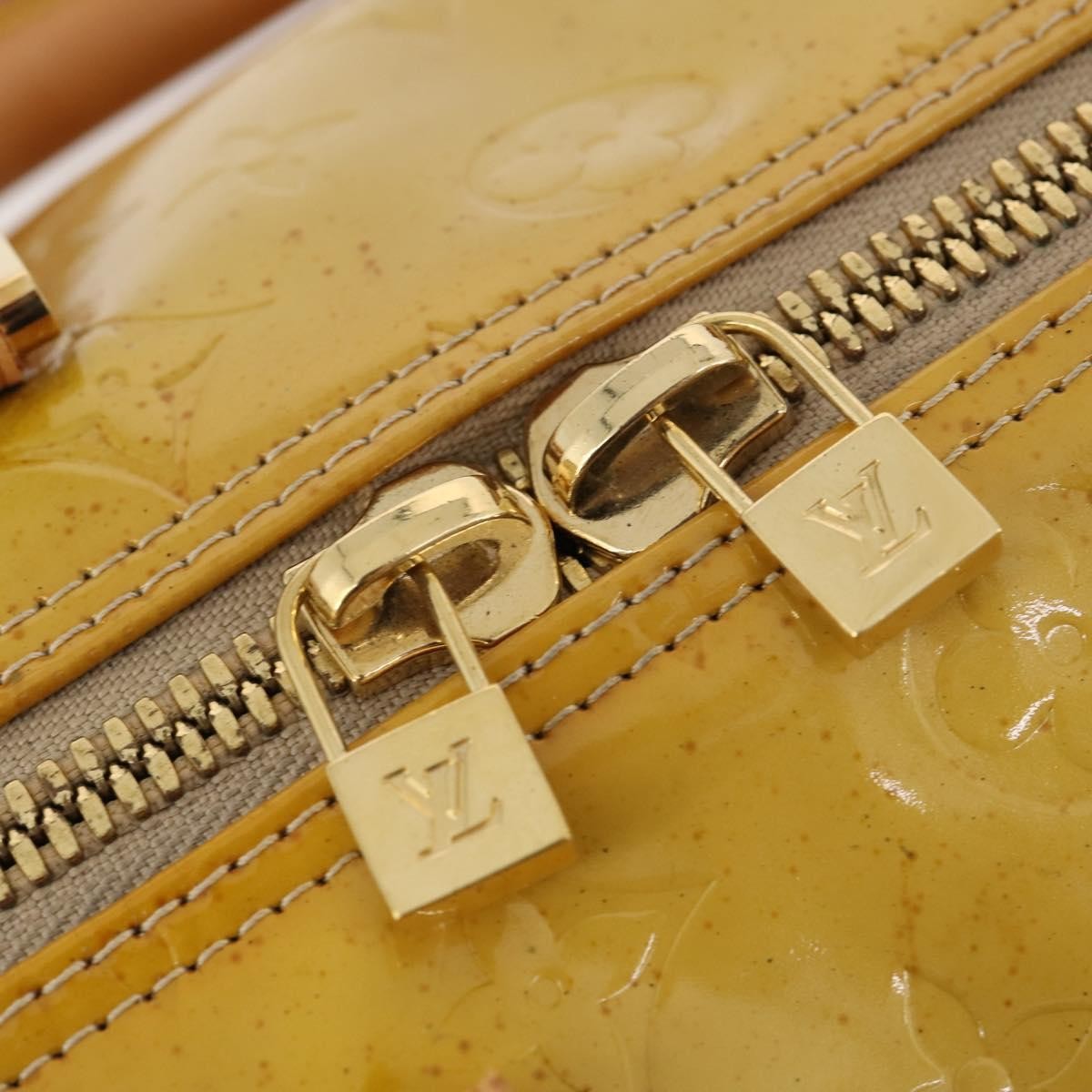 Louis Vuitton LOUIS VUITTON Monogram Vernis Mercer Boston Bag Beige M91000 LV Authentic ARZ413