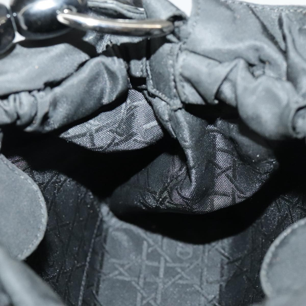 Dior Christian Dior Hand Bag Nylon Black Silver Authentic ar12776