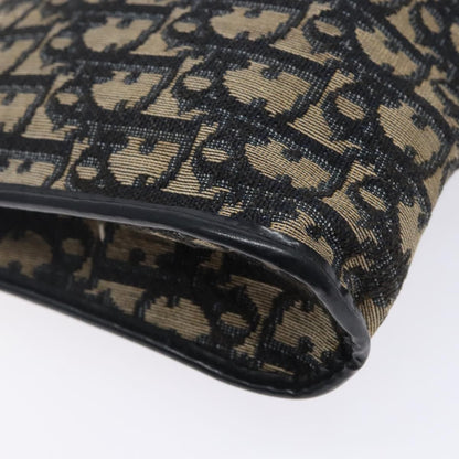 Dior Christian Dior Trotter Canvas Shoulder Bag Navy Gold Authentic 141525
