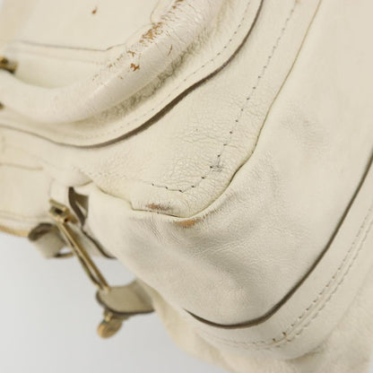 Chloé Chloé Chloe Paraty Hand Bag Leather White Gold Authentic 177544