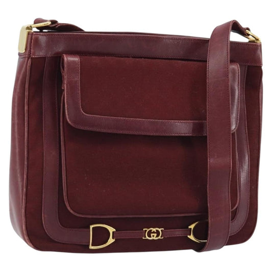 Gucci GUCCI Micro GG Supreme Shoulder Bag Bordeaux Gold Authentic ep13943