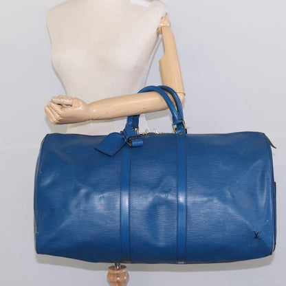 Louis Vuitton LOUIS VUITTON Epi Keepall 55 Boston Bag Toledo Blue M42955 LV Authentic EC290