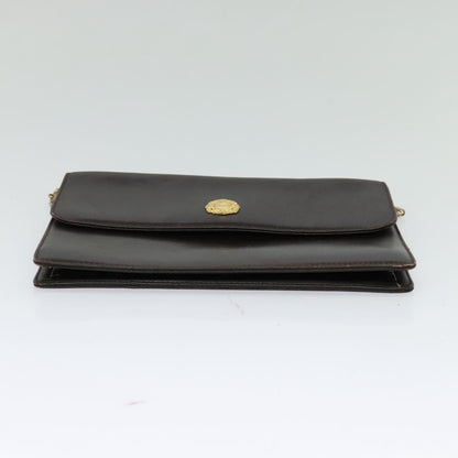 Celine CELINE Chain Shoulder Bag Leather Brown Gold Authentic BA2445