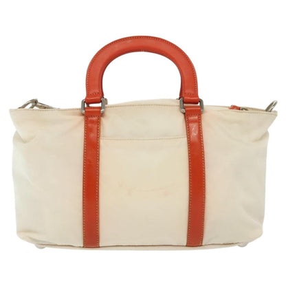 Prada PRADA Hand Bag Nylon 2way White Silver Authentic ti3400