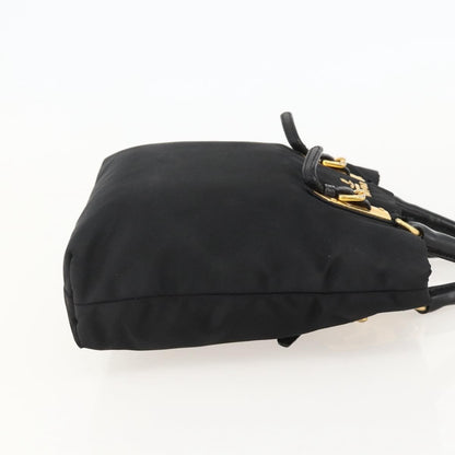 Prada PRADA Hand Bag Nylon Black Gold Authentic 175270