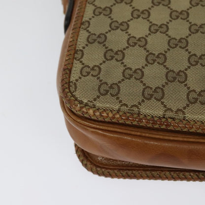 Gucci GUCCI GG Canvas Shoulder Bag Beige Gold 257024 Authentic BA2928