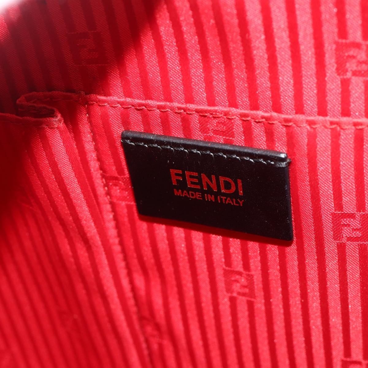 Fendi FENDI 2 JOURS Medium Hand Bag Leather 2way Red Gold Authentic 176097A