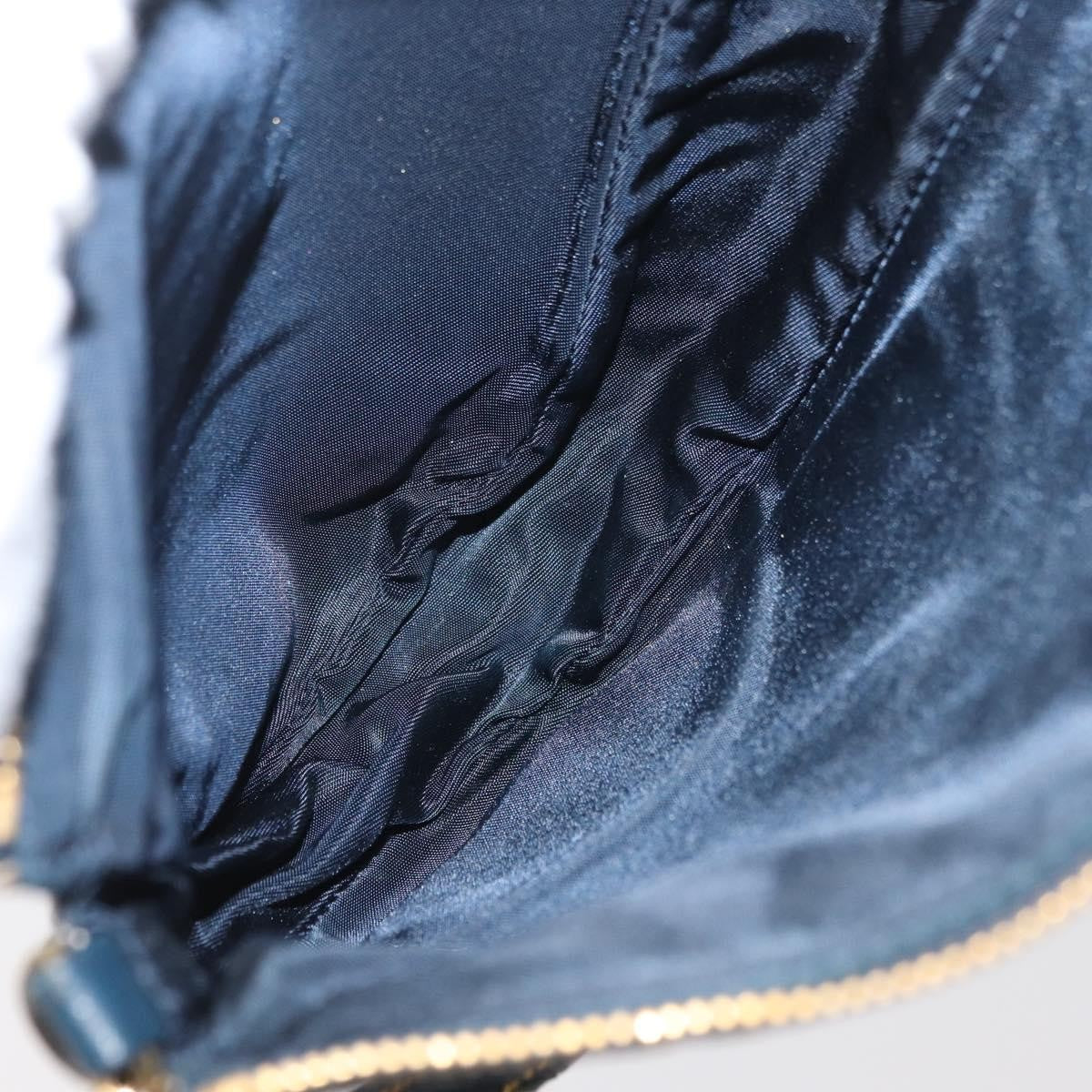 Dior Christian Dior Trotter Canvas Saddle Pouch Hand Bag Navy Gold Authentic bs35277