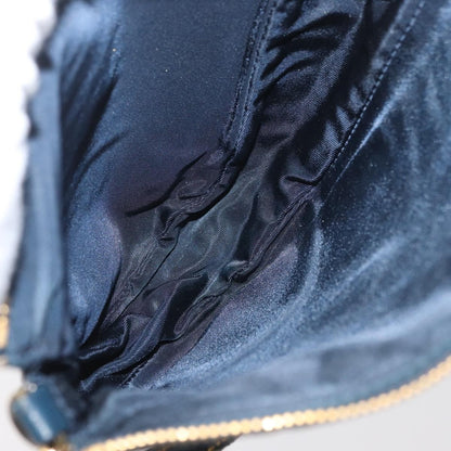 Dior Christian Dior Trotter Canvas Saddle Pouch Hand Bag Navy Gold Authentic bs35277