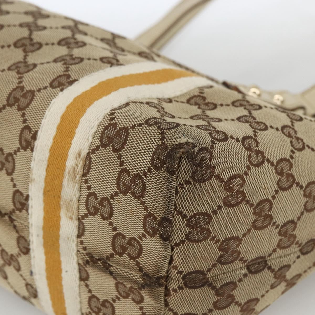 Gucci GUCCI GG Canvas Sherry Line Hand Bag Beige Gold 137396 Authentic ep13635