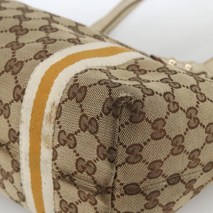 Gucci GUCCI GG Canvas Sherry Line Hand Bag Beige Gold 137396 Authentic ep13635