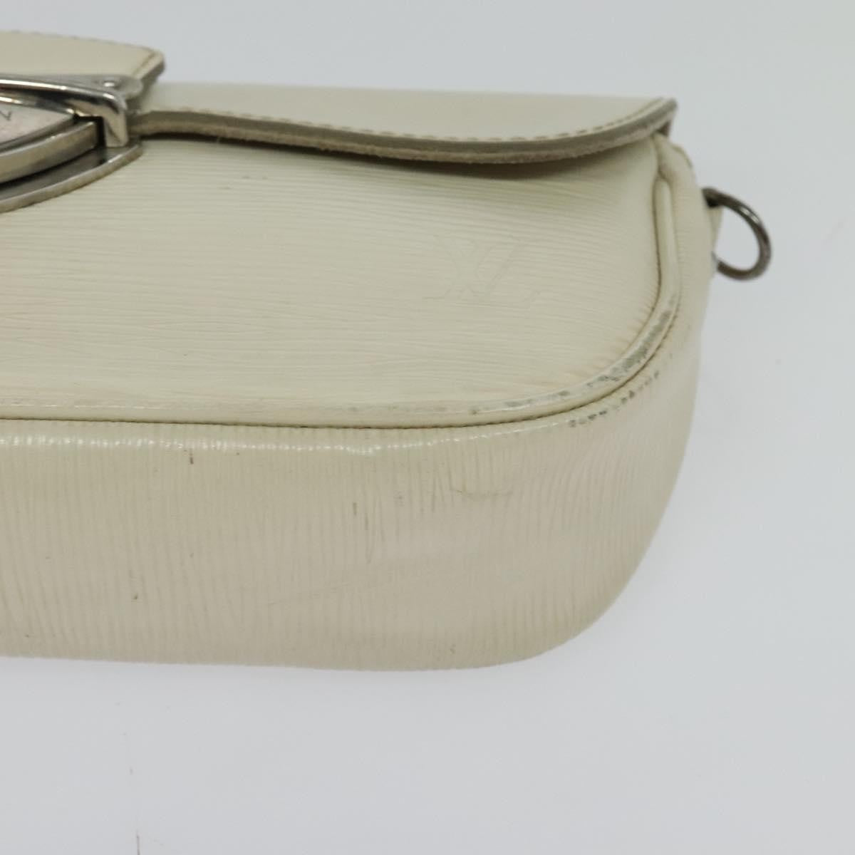 Louis Vuitton LOUIS VUITTON Epi Pochette Montaigne Bag White Yvoire M5929J LV Authentic ep9537