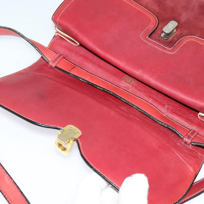 Gucci GUCCI Shoulder Bag Suede Vintage Red Gold Authentic ep7843
