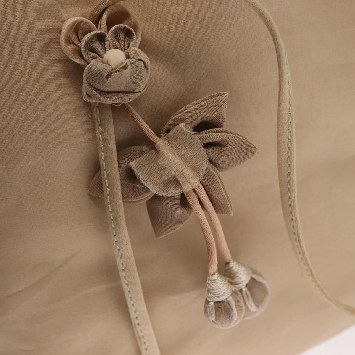 Prada PRADA Hand Bag Satin Beige Authentic 166753