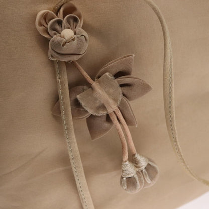 Prada PRADA Hand Bag Satin Beige Authentic 166753