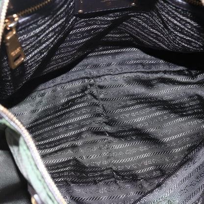 Prada PRADA Hand Bag Nylon 2way Khaki Gold Authentic 148290