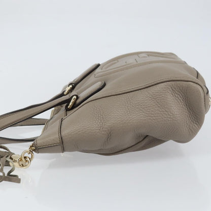 Gucci GUCCI Soho Hand Bag Leather Gray Gold 282307 Authentic 156415