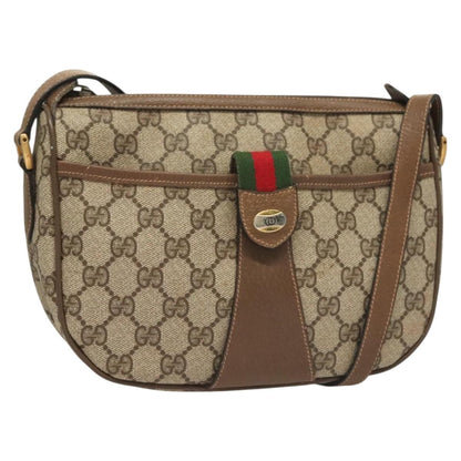 Gucci GUCCI GG Supreme Web Sherry Line Bag PVC Beige Gold 89 02 032 Authentic 128996