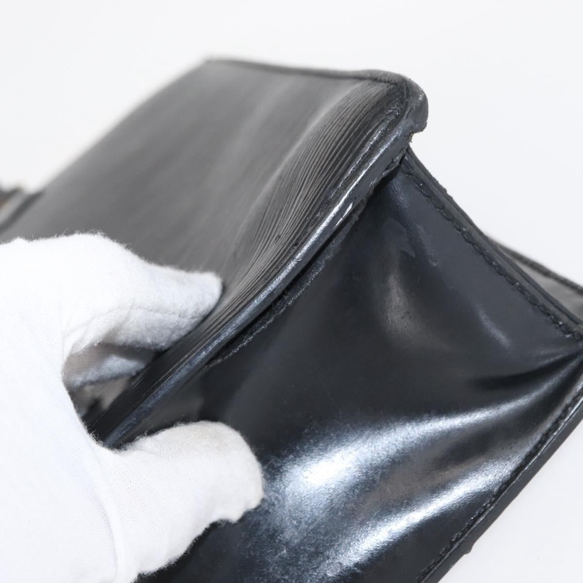 Louis Vuitton LOUIS VUITTON Epi Sac Plat Hand Bag Black M59082 LV Authentic ka251