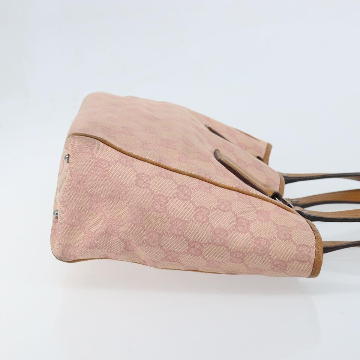 Gucci GUCCI GG Canvas Tote Bag Pink Silver 113019 Authentic AMZ077