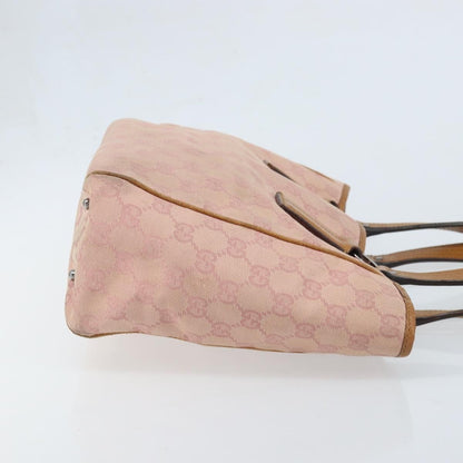 Gucci GUCCI GG Canvas Tote Bag Pink Silver 113019 Authentic AMZ077