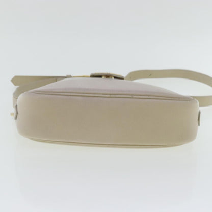 Saint Laurent SAINT LAURENT Shoulder Bag Leather Beige Gold Authentic bs19024
