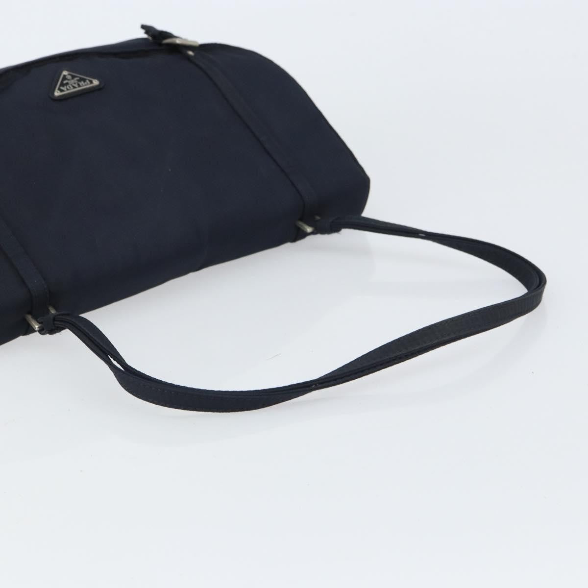 Prada PRADA Shoulder Bag Nylon Navy Silver Authentic 162420
