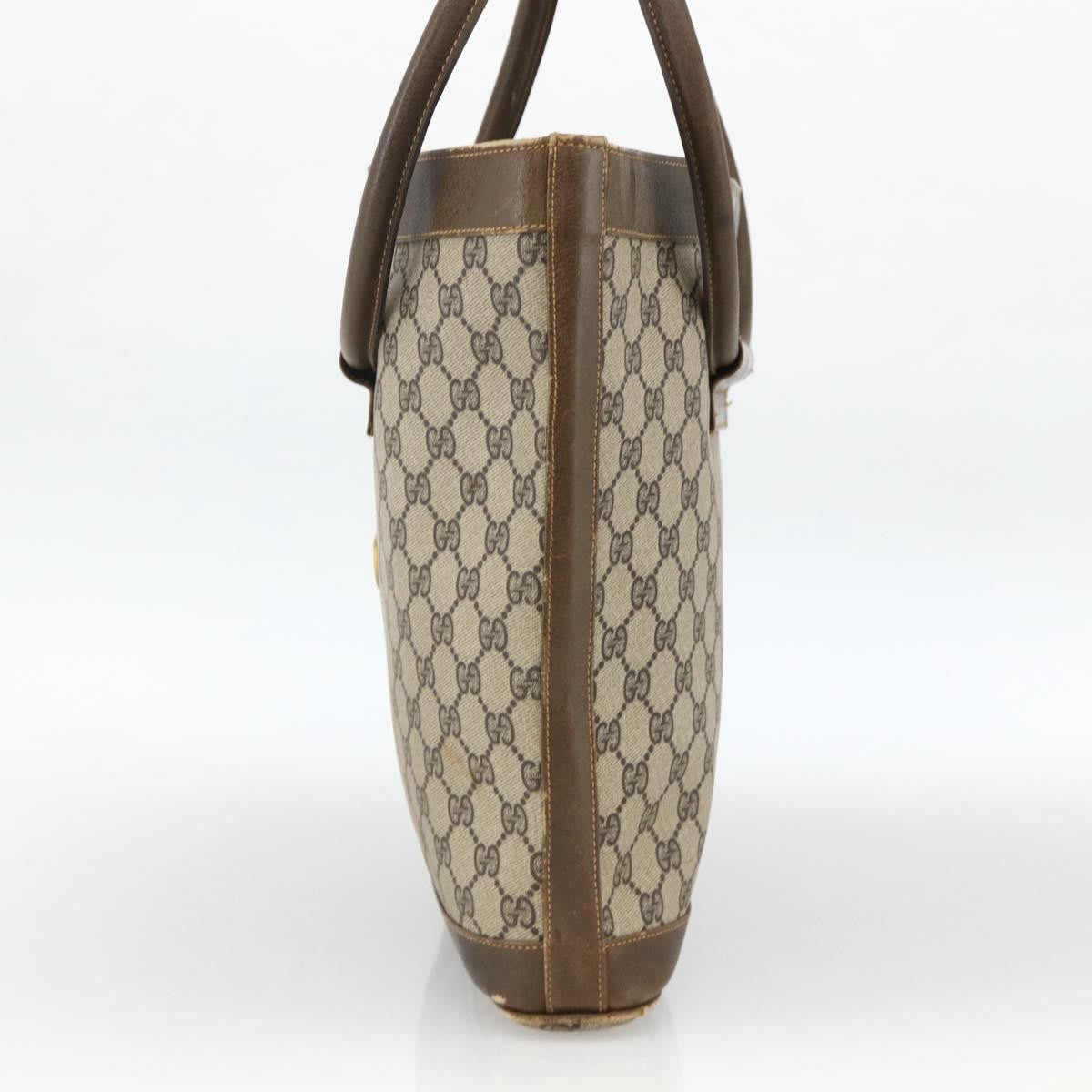 Gucci GUCCI GG Supreme Shoulder Bag PVC Beige Gold Authentic bs34284