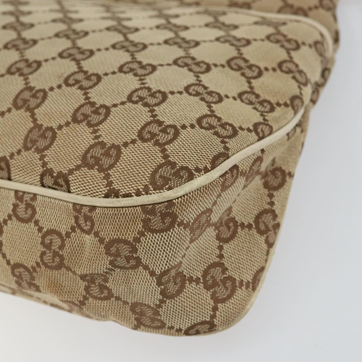 Gucci GUCCI GG Canvas Shoulder Bag Beige Gold 121023 Authentic 162950