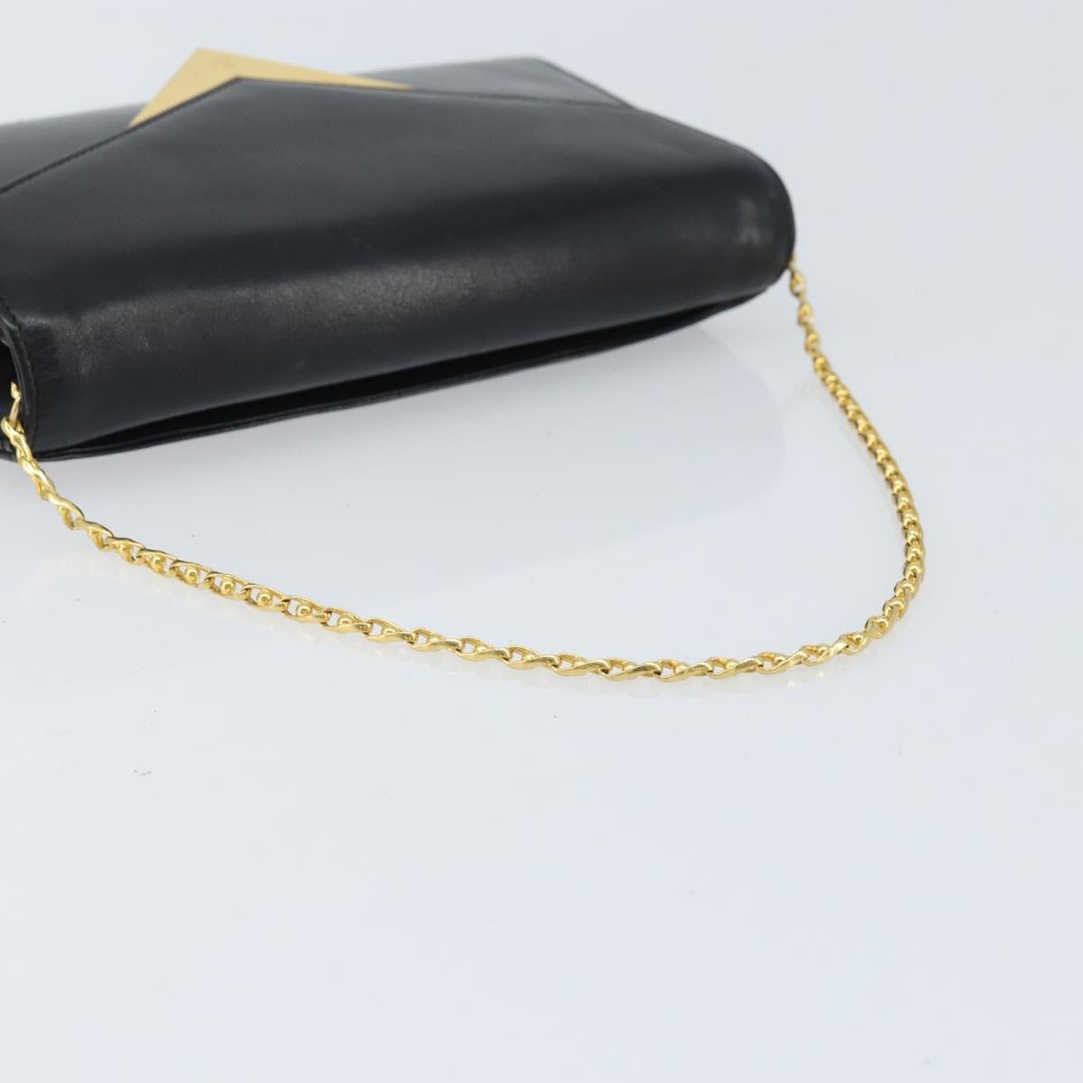 Givenchy GIVENCHY Chain Hand Bag Leather Black Gold Authentic 172216