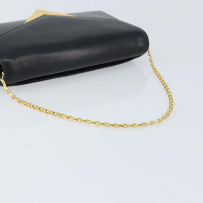 Givenchy GIVENCHY Chain Hand Bag Leather Black Gold Authentic 172216