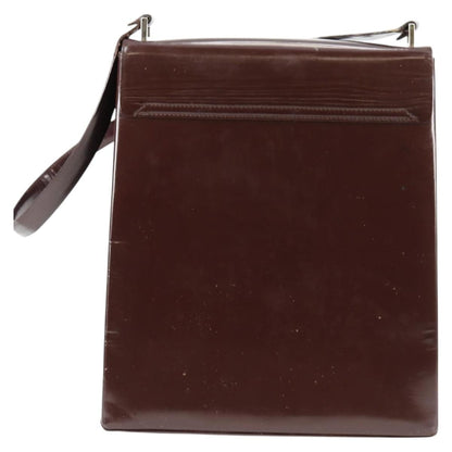 Gucci GUCCI Shoulder Bag Patent leather Brown Silver 002 2046 0433 Authentic bs26623
