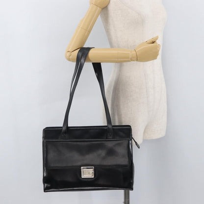 Gucci GUCCI Tote Bag Leather Black Silver Authentic 175365