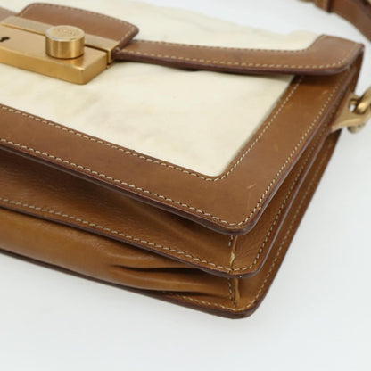 Prada PRADA Shoulder Bag Nylon Ivory Gold Authentic BA12301