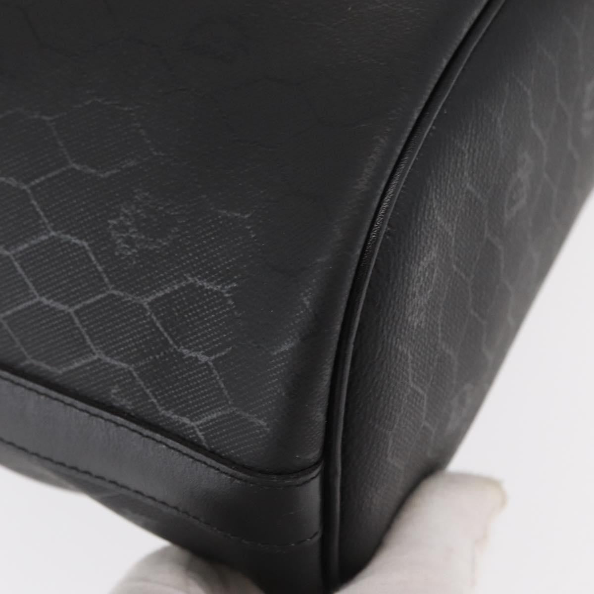 Dior Christian Dior Honeycomb Canvas Shoulder Bag PVC Black Gold Authentic 161139