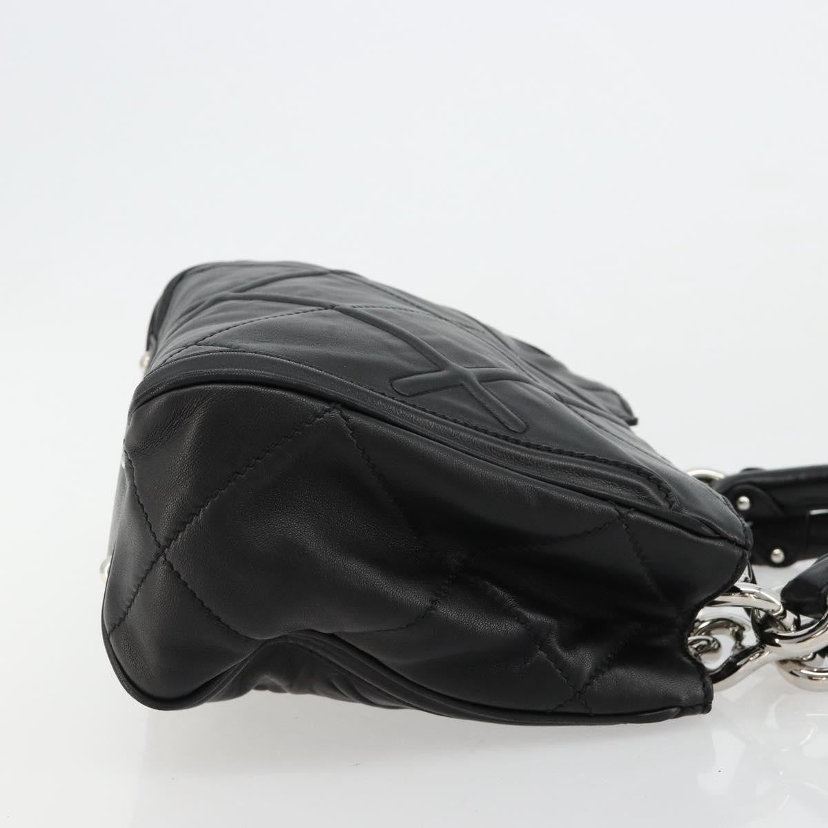 Salvatore Ferragamo Salvatore Ferragamo Hand Bag Leather Black Silver Authentic 178908A