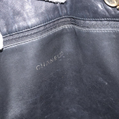 Chanel CHANEL Matelasse Chain Tote Bag Leather Black Gold CC Authentic BA13071
