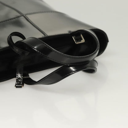 Gucci GUCCI Hand Bag Enamel 2way Black Gold 000 2113 0553 Authentic ti3137