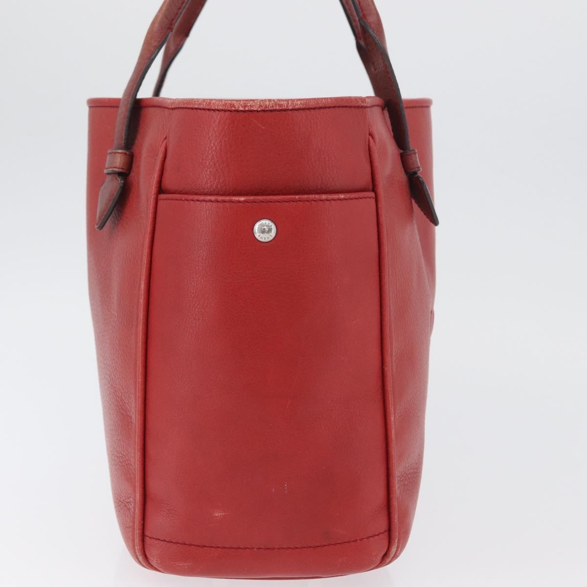 Loewe LOEWE Heritage Tote Bag Leather Red Silver Authentic BSZ189