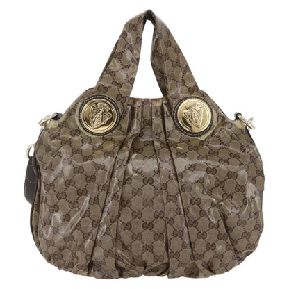 Gucci GUCCI GG Crystal Histeria Bag Coated Canvas 2way Beige Gold 203486 Authentic 154644