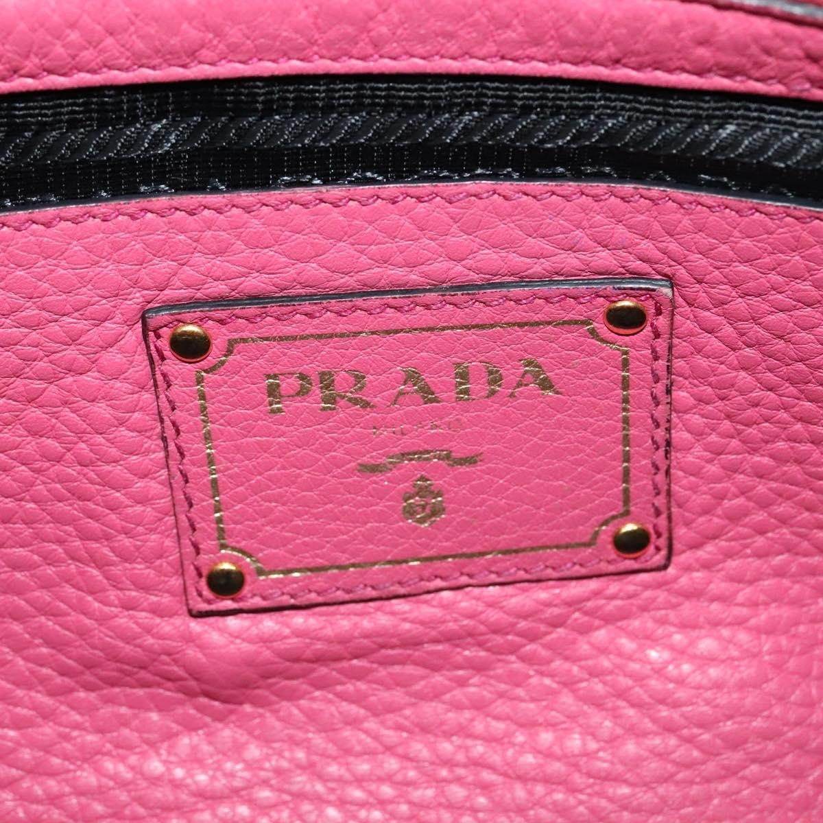 Prada PRADA Shoulder Bag Leather Pink Gold Authentic BD1620