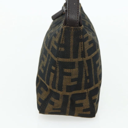 Fendi FENDI Zucca Canvas Hand Pouch Black Brown Authentic 168880 Bag