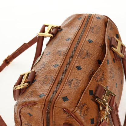 MCM MCM Logogram Vicetos Hand Bag PVC Leather 2way Brown Gold Authentic 158823