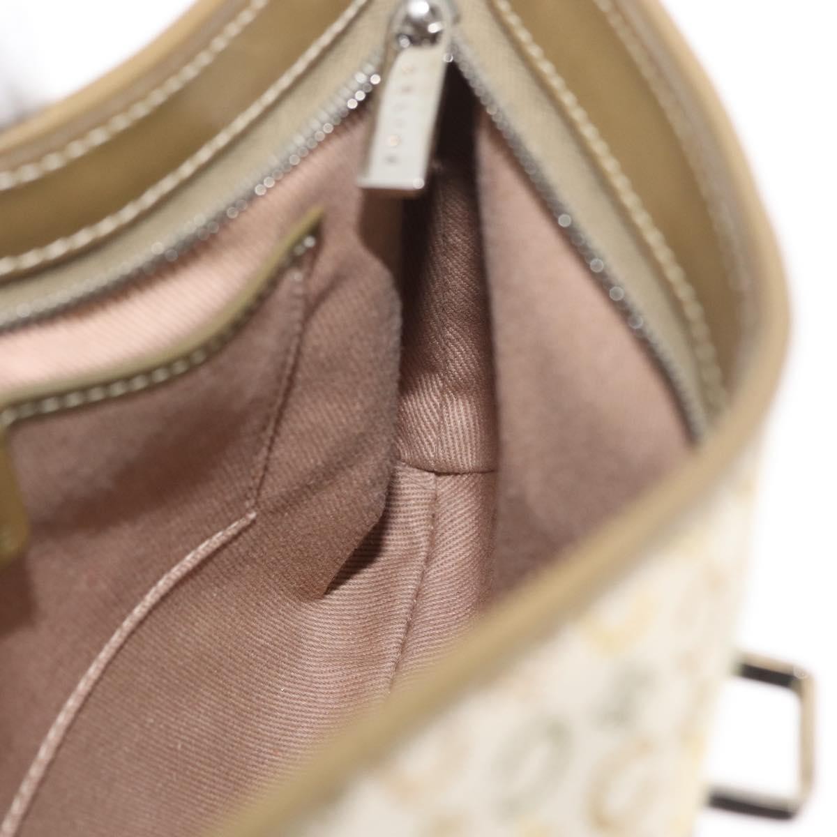 Celine CELINE C Macadam Canvas Shoulder Bag Beige Silver Authentic 176486A
