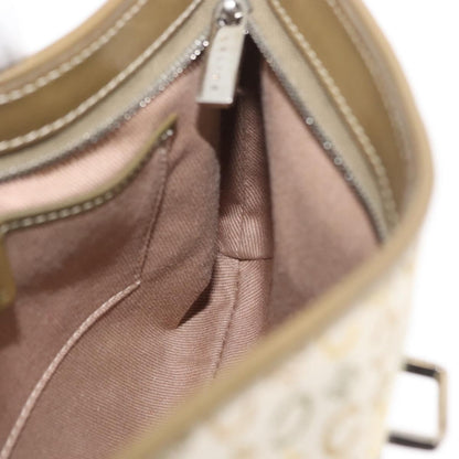 Celine CELINE C Macadam Canvas Shoulder Bag Beige Silver Authentic 176486A
