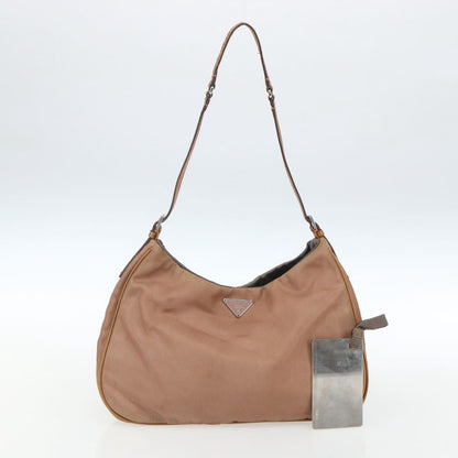 Prada PRADA Shoulder Bag Nylon Beige Gold Authentic 162843