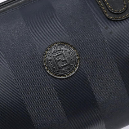 Fendi FENDI Pecan Canvas Hand Bag Navy Gold Authentic ep10858