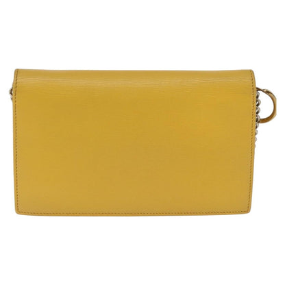 Gucci GUCCI Chain Shoulder Bag Leather Yellow 354697 Authentic 142696